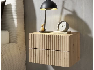 Nástěnný noční stolek se 2 zásuvkami Taboni, dub artisan