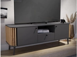 TV skříňka Pure, 138 cm, tmavě šedá/dub artisan