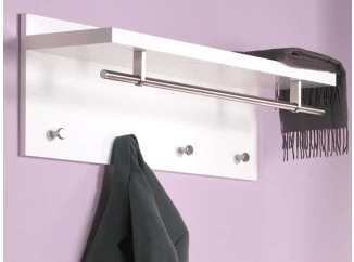 Nástěnný věšákový panel Pablito, bílý lesk