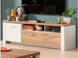 TV skříňka Matera, 164 cm, starý dub/bílá