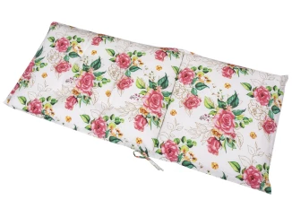 Zahradní polstr Rosie 50x118 cm, růže, bílý