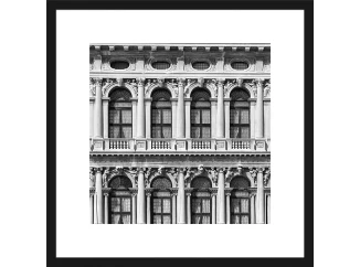 Rámovaný obraz Architektura 40x40 cm, černobílý