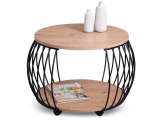 Kulatý konferenční stolek Peking 60 cm, dub artisan