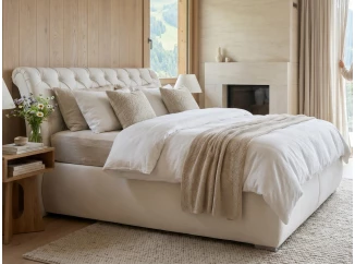 Postel boxspring Agnes 180x200 cm, krémová látka