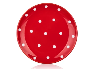Dezertní talíř Dots 18,6 cm, červený puntíkatý
