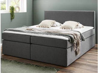 Postel boxspring Aston 180x200 cm, středně šedá látka