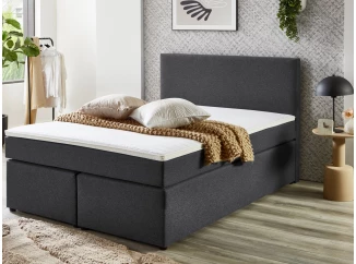 Postel boxspring Aston 120x200 cm, antracitově šedá látka