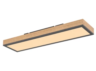Stropní LED osvětlení Doro 60 cm, dřevěný vzhled