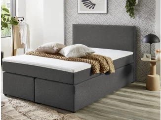 Postel boxspring Aston 140x200 cm, středně šedá látka