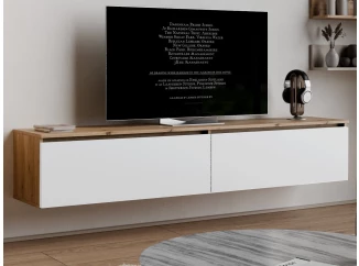 Závěsná TV skříňka Asko Living, 180 cm, dub artisan/bílá