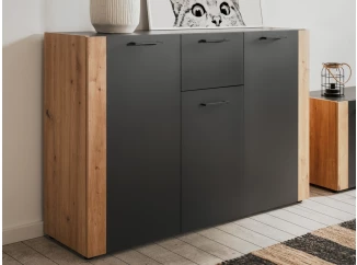 Skříňka se zásuvkou Santio 125 cm, dub artisan/antracit