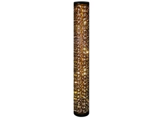 Stojací LED lampa Taco, třpytivý efekt, černo-zlatá látka