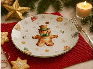 Vánoční dezertní talíř Pan Perníček, 19 cm