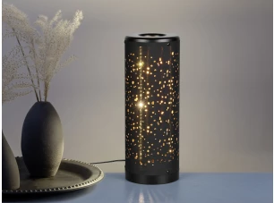 Stolní LED lampa Taco, třpytivý efekt, černo-zlatá