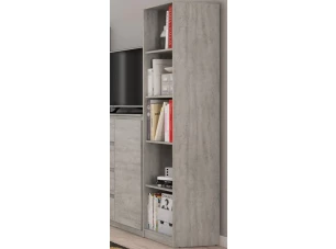 Vysoký regál Carlos, šedý beton, šířka 40 cm