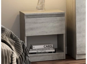 Skříňka/noční stolek Carlos 40 cm, šedý beton
