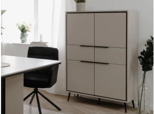 Vysoká komoda Garrone 90 cm, písková