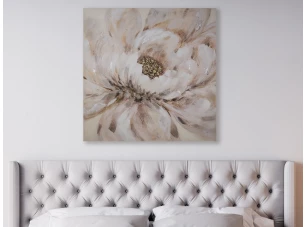 Ručně malovaný obraz Květina 100x100 cm, výrazná struktura