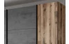 Šatní skříň Sarnia, 312 cm, srubová prkna/tmavý beton