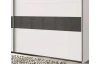 Šatní skříň Altona, 270 cm, bílá/šedé sklo