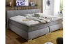 Velká rodinná postel boxspring Cody 240x200 cm, holubí šedá látka