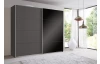 Šatní skříň Easy Plus, 225 cm, grafit/černé sklo