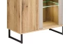 Vitrínová skříňka Cube, dub evoke/pískově šedá, s osvětlením