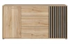 Široká komoda Arank 163 cm, dub mauvella/černá