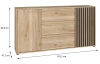 Široká komoda Arank 163 cm, dub mauvella/černá