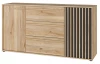 Široká komoda Arank 163 cm, dub mauvella/černá