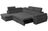 Rohová sedací souprava Viera, tmavě šedá látka, levý roh