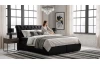 Postel boxspring Agnes 180x200 cm, leskle černá látka