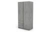 Šatní skříň Carlos, šedý beton, 100 cm