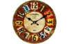Nástěnné hodiny 30 cm, barevné, vintage, MDF