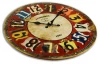 Nástěnné hodiny 30 cm, barevné, vintage, MDF