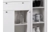Vysoká komoda s prosklením Landwood, bílá