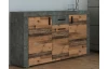 Komoda Pico, tmavý beton/vintage optika dřeva