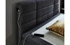Postel boxspring s osvětlením Jefferson 140x200 cm, antracitová látka