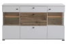 Komoda s prosklením Rovigo 160 cm, dub nox/bílá