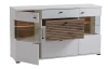 Komoda s prosklením Rovigo 160 cm, dub nox/bílá
