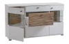 Komoda s prosklením Rovigo 160 cm, dub nox/bílá