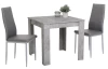 Jídelní set (3 díly) Duo, šedý beton/šedá ekokůže
