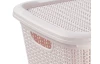 Úložný box 15 l, krémový, ratanový vzhled