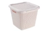 Úložný box 15 l, krémový, ratanový vzhled