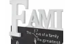 Nástěnný věšákový panel Family, bílý/černý