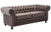 Pohovka Chesterfield, středně šedá látka