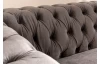 Pohovka Chesterfield, středně šedá látka