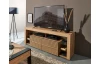 TV stolek Goal, dub artisan/černý, s osvětlením