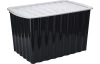 Úložný box s víkem 40x23 cm, černý, recyklovaný plast