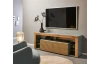 TV stolek Goal, šalvějově zelená/dub evoke, s osvětlením